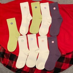 lululemon athletica   Socks - white, green and purple. 9 pairs of socks. NWOT
